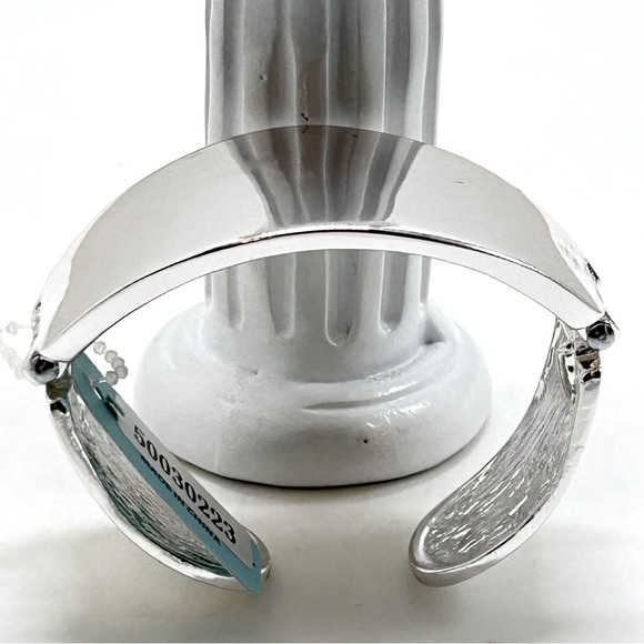 Ella, Wide Silver Double Hinged Cuff Bracelet, NWT - Picture 1 of 7